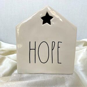 Rae Dunn Ceramic Holiday House “Hope” with Star shaped Cutout
